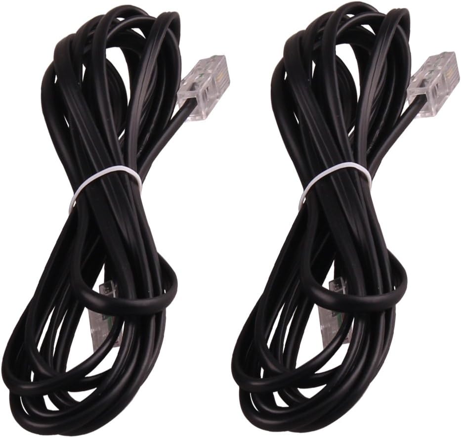 Male to Male 6P2C RJ11 Telephone Fax Machines Modems Straight Cable Wire Line 2M / 6.5ft Long (2M)