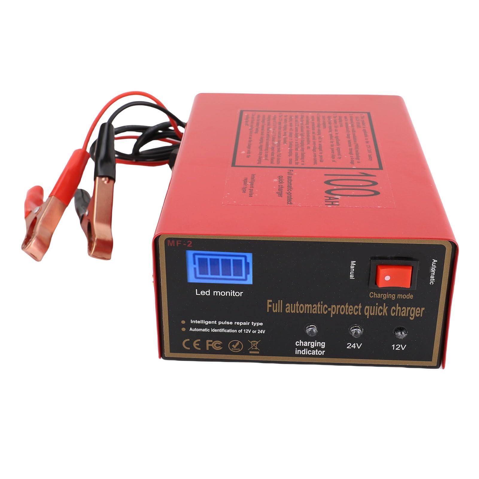 LiebeWH MF-2 10A Inteligentna ładowarka Akumulatorów 12 V 24 V W Pełni Automatyczna ładowarka Podtrzymująca Inteligentny Konserwator Akumulatorów z Uruchamianiem Silnika Tryb Zimowy (wtyczka UE)
