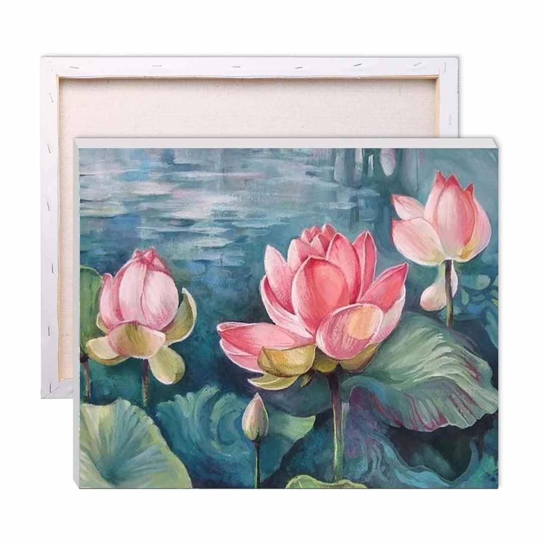 CRAFTMATE Framed DIY Paint by Numbers Canvas Art and Craft Kit for Adults and Kids | The Pink Lotus Paint by Numbers Kit |... - Review, Price and Buying Guide