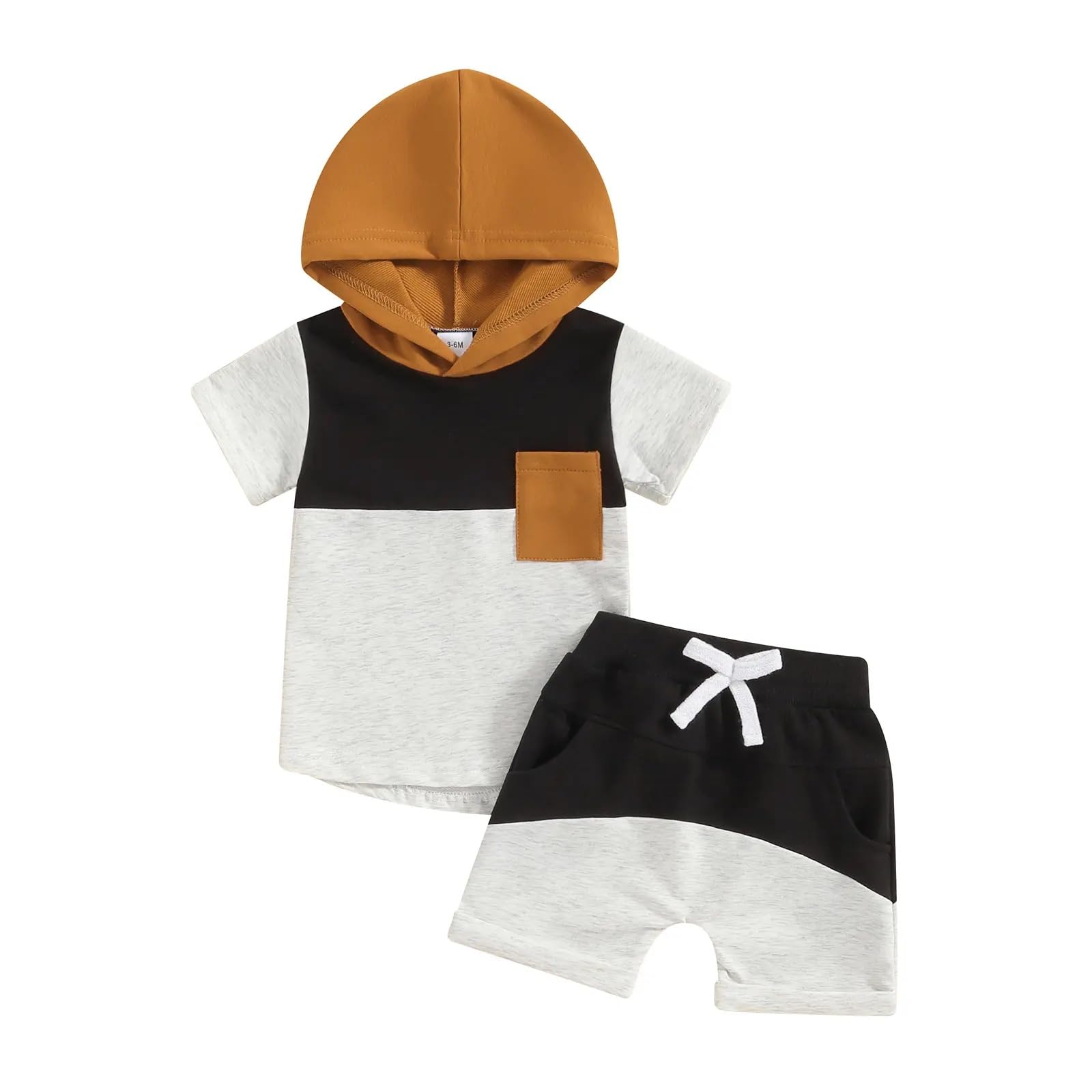 Ropa Para Bebé Niño Pequeño con Capucha Dinosaurio y Tiburón Conjunto Camisetas y Pantalones Cortos Manga Corta en Contraste Conjuntos Para Bebé — view 2