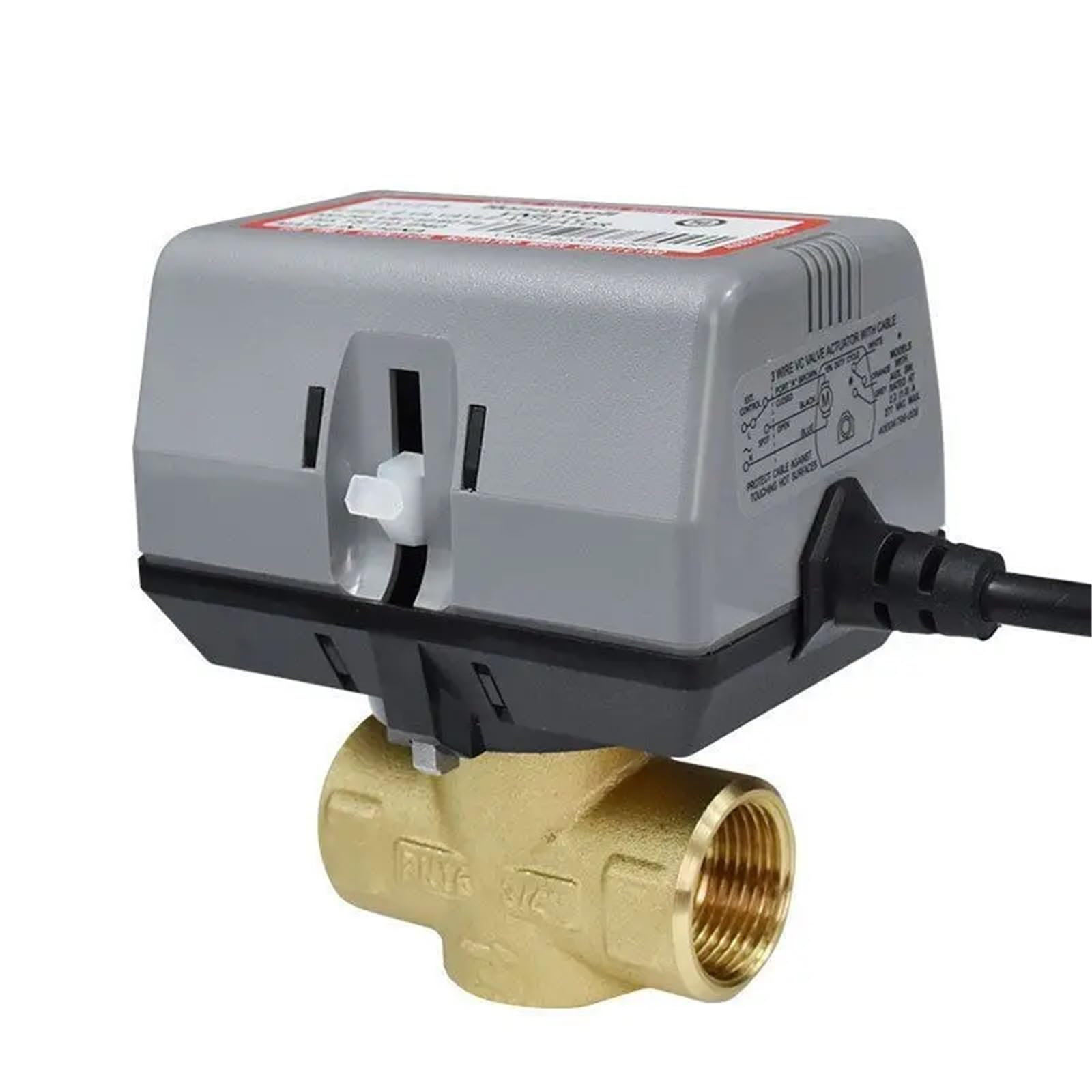 1/2'' 3/4'' 1'' 2-drożny mosiężny elektryczny zawór odcinający AC220V zmotoryzowany zawór kulowy z cewką wentylatora VC6013 (2.5 cm)