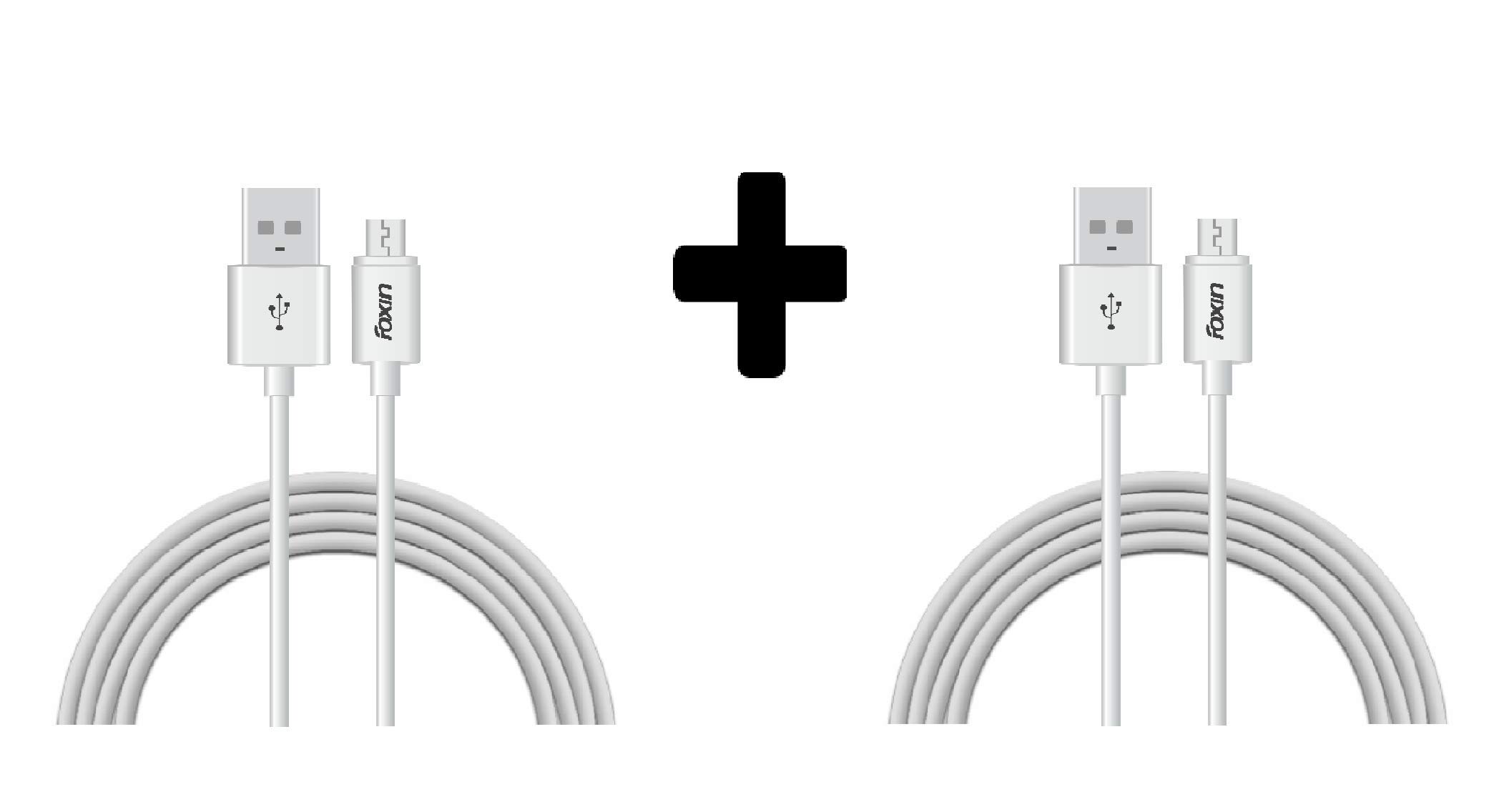 AB Global Solutions/Micro USB Cable/Pack of Two/Round PVC Cable/Tangle Free/Charge+SYNC/FDC-ME020