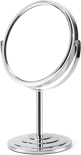 Schliersee Espejo de maquillaje de tocador con aumento de 7 pulgadas, rotación de 360, espejo de mesa de escritorio de aumento de doble cara