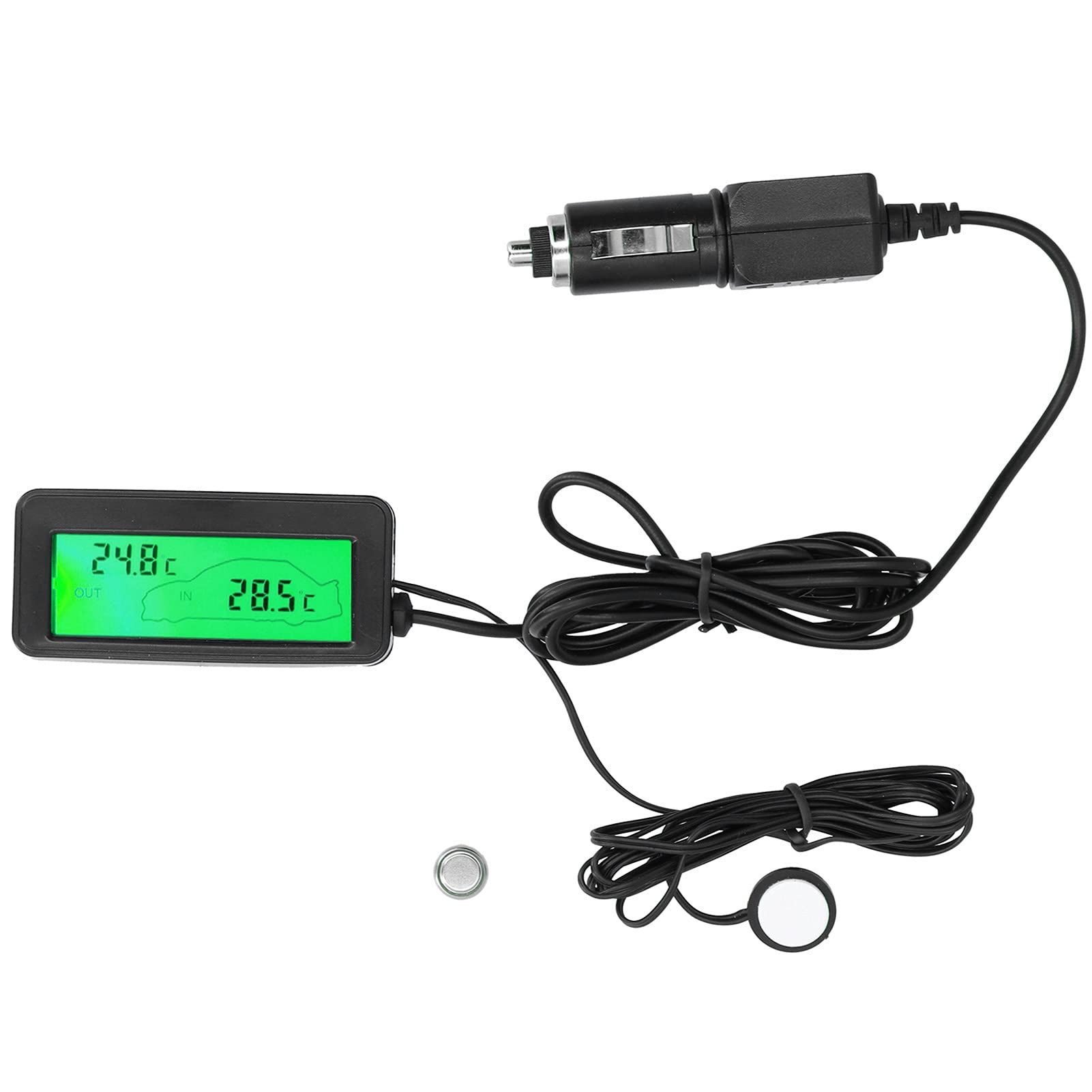 Alvinlite Mini thermomètre thermomètre numérique Compteur de température de Voiture pour Voiture intérieur extérieur(Vert)