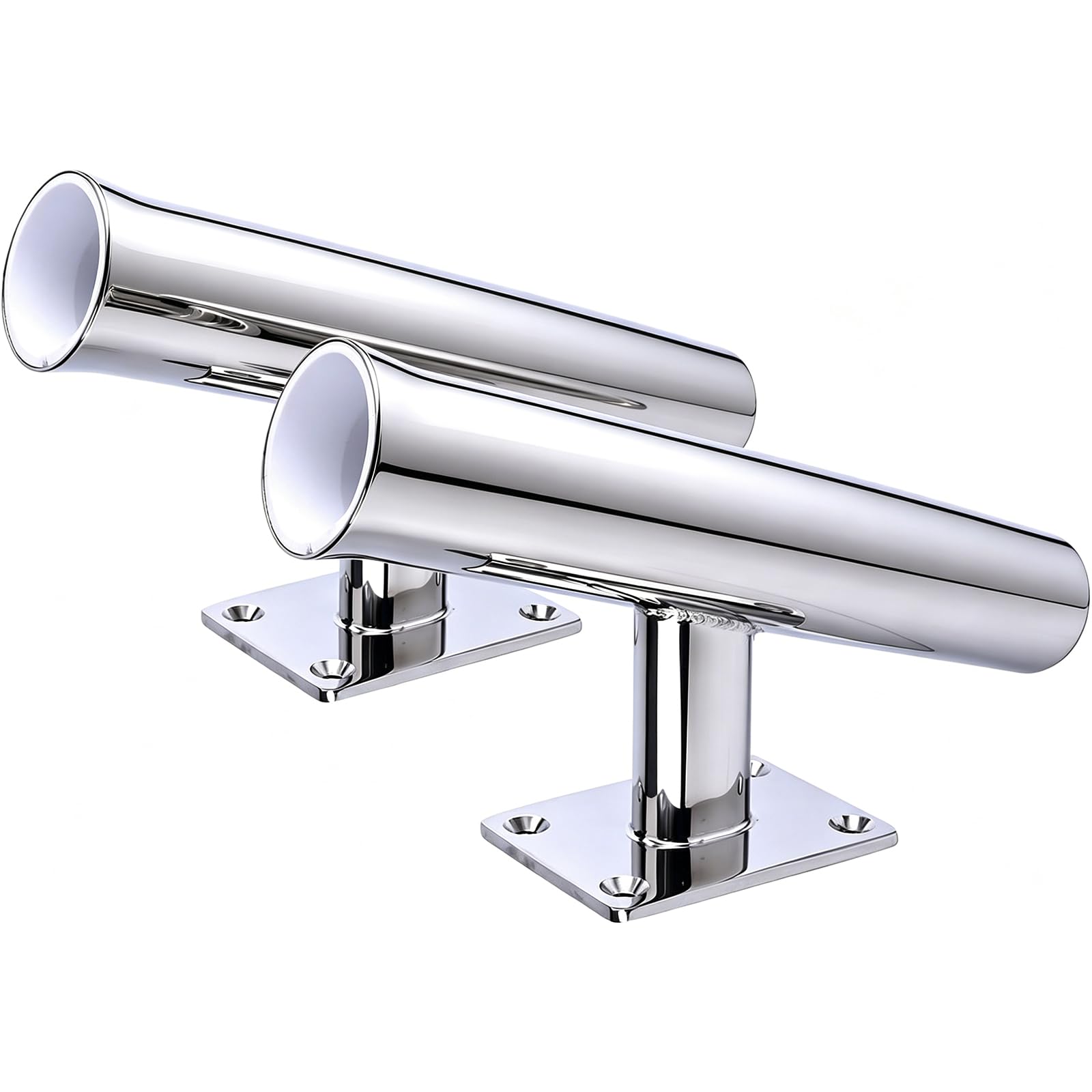 Amarine Made - Set di 2 supporti da parete in acciaio INOX a forma di torneo, montaggio a trappola (20 gradi)