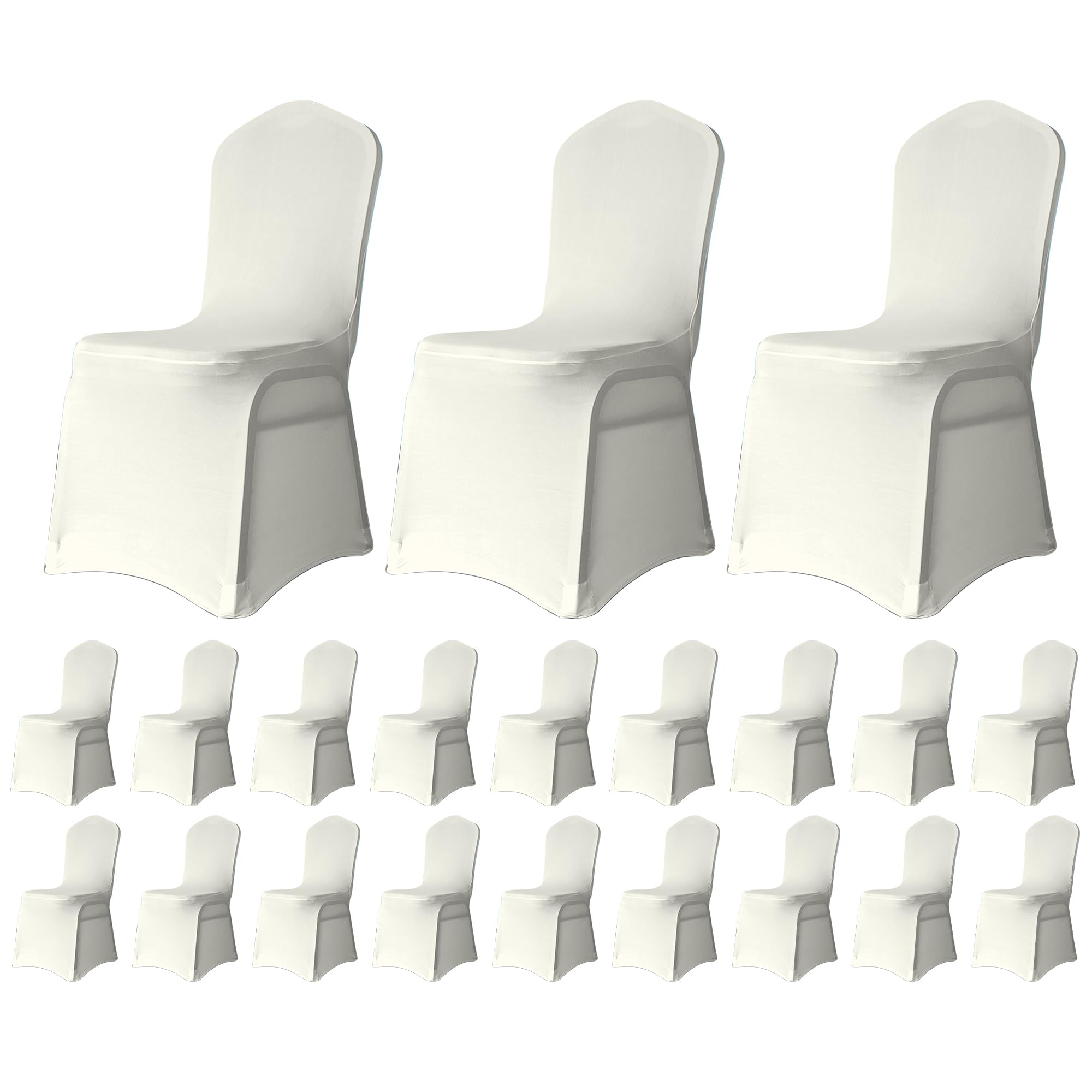 Trimming Shop Wedding Chair Covers Flat Front Design, Ivory, Pack of 50