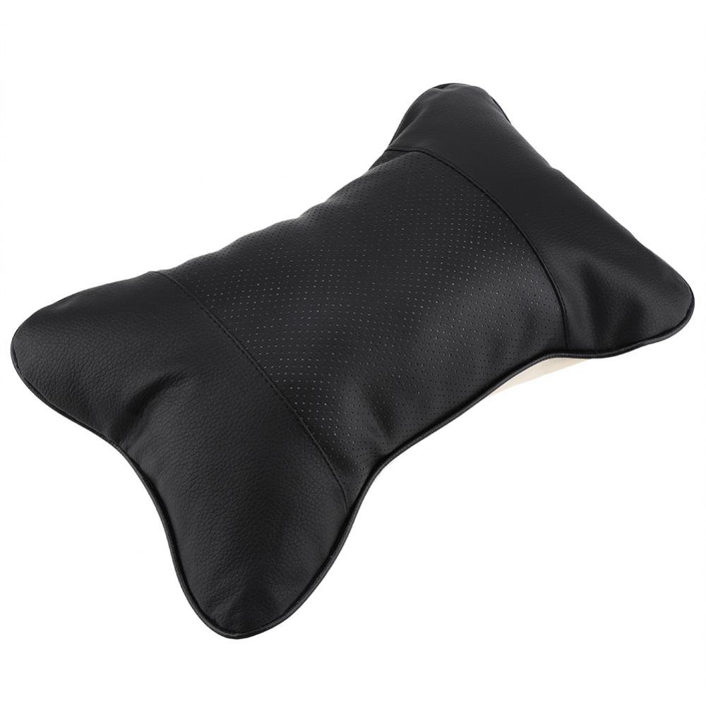 Almohada suave y transpirable para reposacabezas para el cuello, almohadilla de apoyo para la cabeza y el cuello para asiento de coche de viaje (negro)
