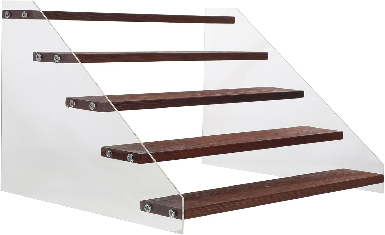 Wood and Acrylic 5-tier Model Display Stand Rack, Collection Showcase Organizer, Desk Riser Shelf for Figures and Jewelry Storage, Suitable for Home Decor and Collectors