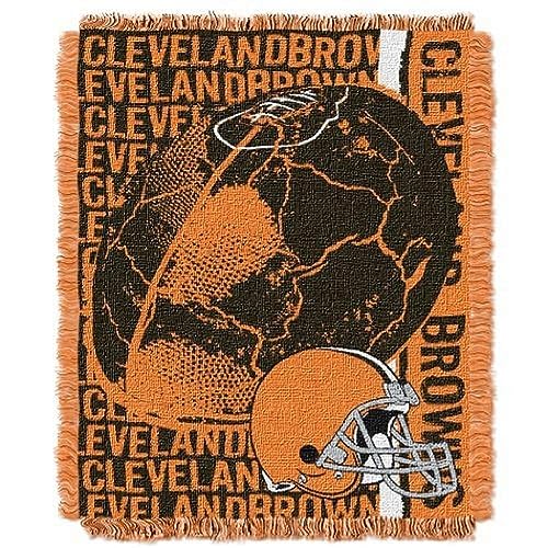 Northwest NFL Cleveland Browns Woven Jacquard Throw Blanket, 48" x 60", Double Play