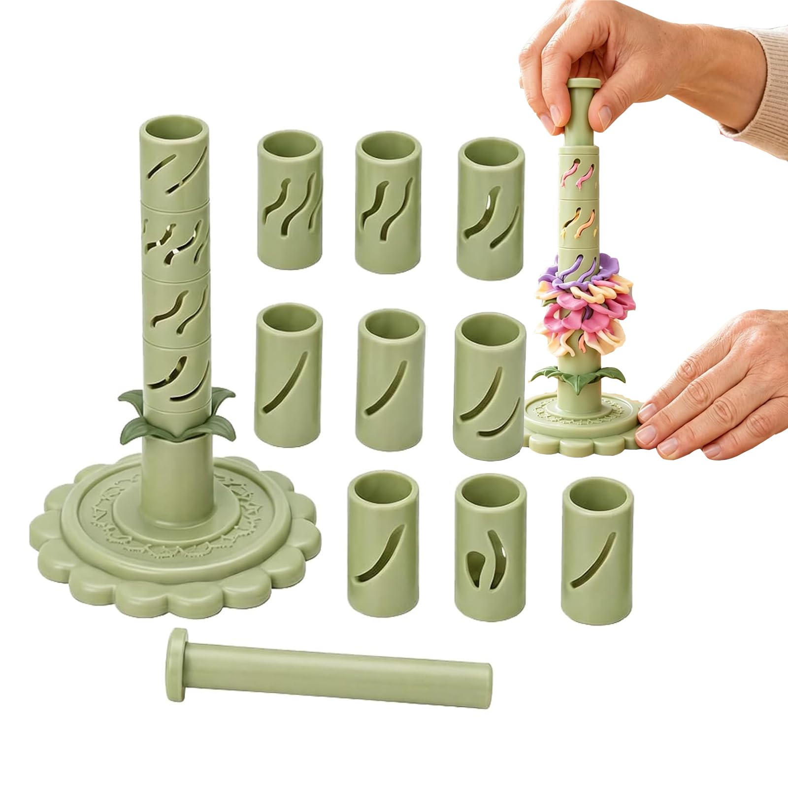 Kit fai da te per la creazione di fiori in argilla, modulare con stampo a pressione per creare composizioni floreali uniche, perfetto per attività domestiche e in classe