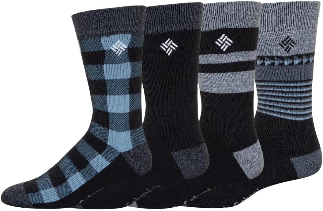 Columbia - Men's Thermal Crew Socks, 4 Pack, Blue