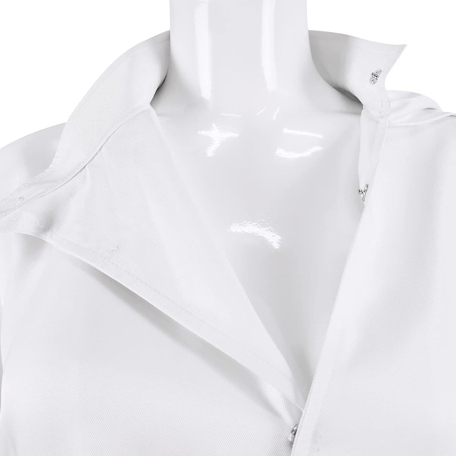 Women Princess Costume White Hooded Long Dress Robe with Belt Halloween Cosplay Party Outfit