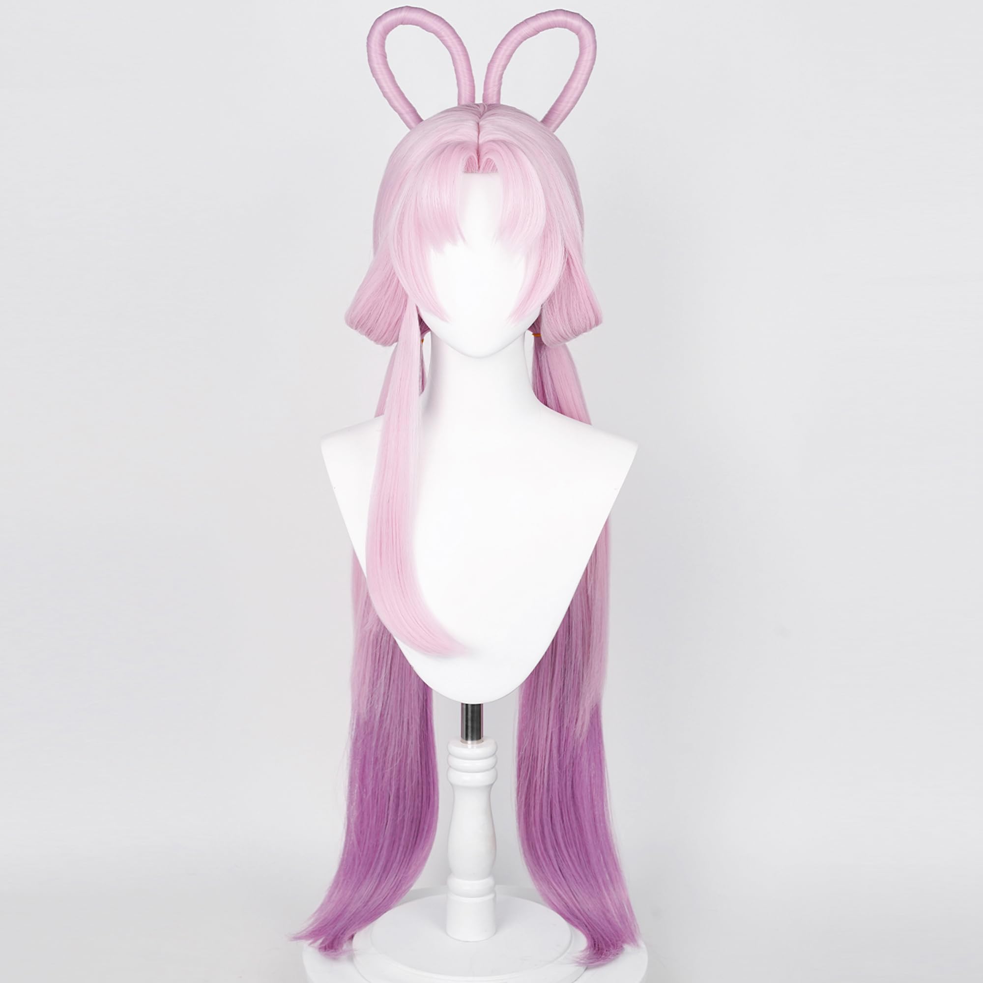 Pink Purple Gradient Long Cosplay Wig with Hairband Heat Resistant Synthetic Costume Hair for Adult Women Halloween Cos Anime Parrty Wigs - Image 2