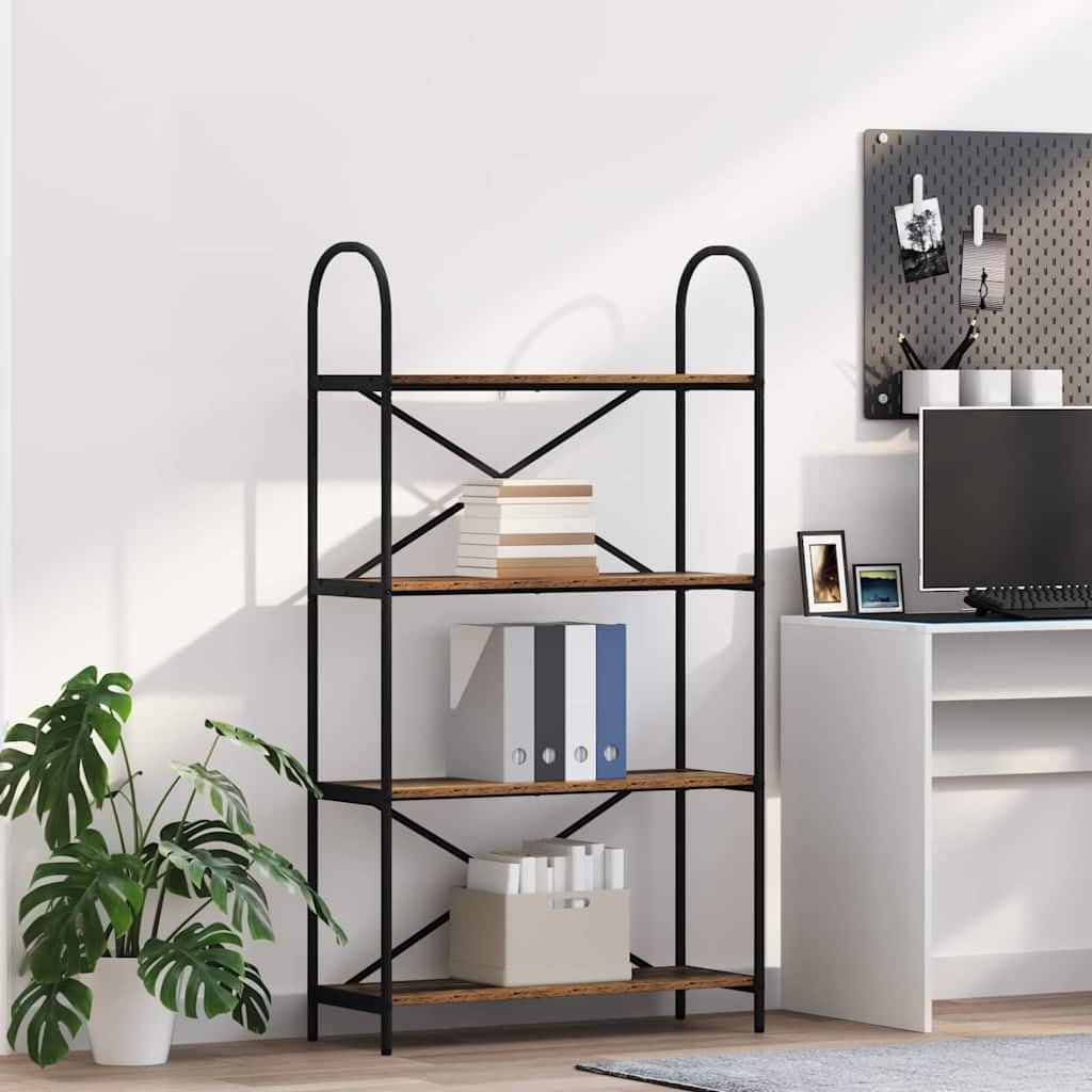Estantería de aspecto de madera vieja de diseño moderno y uso versátil