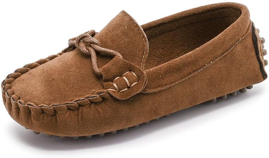 BININBOX Toddler Boys Girls Loafers Shoes Casual Suede Leather Slip On Dress Wedding Shoes for Kids
