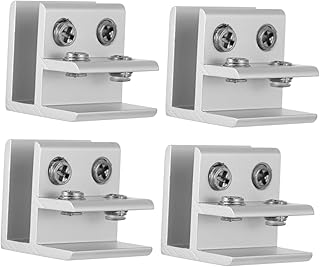 OSALADI 4pcs Glass Clip Glass Holder Frame Holder Stand A Frame Shelf Stainless Steel Glass Clamp Glass Shelf Brackets Glass Bracket Clamp Alloy Glass Clamps Aluminium Alloy Glass Holder