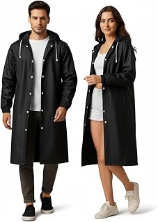 HACER EVA Waterproof Unisex Rain Coat Hooded Full Sleeves Outdoor Men, Women, Boys & Girls Rainwear Poncho Raincoat for Ca... Price In India