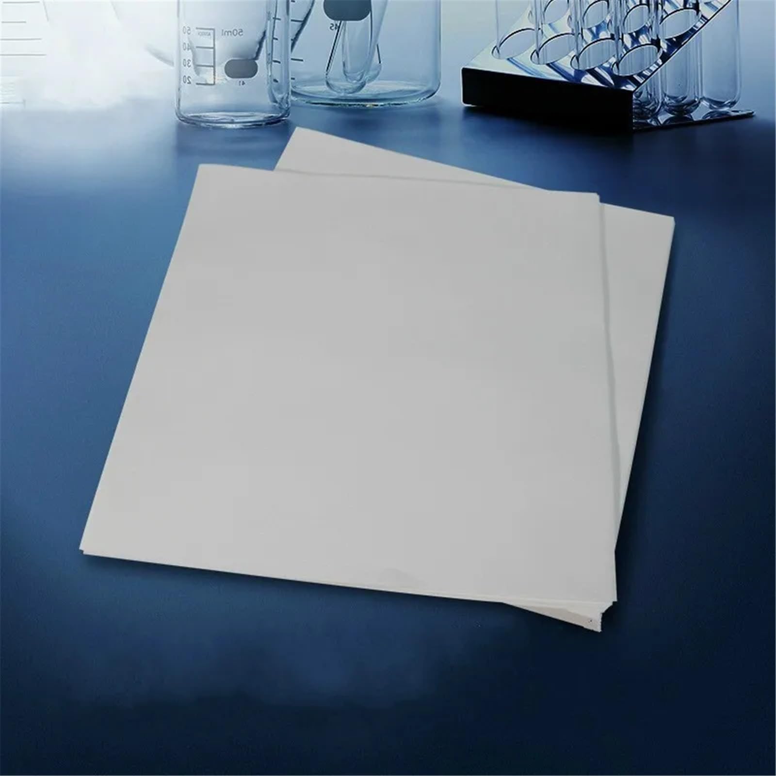 Papel de filtro cualitativo cuadrado for detección aceite, papel laboratorio 30 cm x for investigación científica industrial, enseñanza, experimentos, 100 unidades(Slow filtration)
