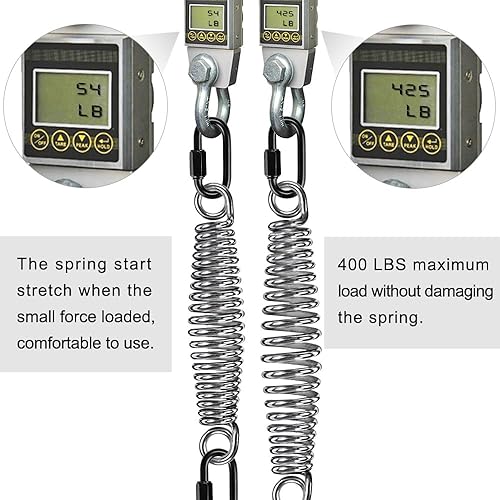 Miniatura 9 de SELEWARE Muelles oscilantes resistentes para silla de hamaca, columpio de porche, soporte de hamaca, diseño de anillo doble cerrado de hasta 500