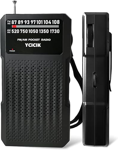 Radios Am FM portátil, radio alimentada por batería con clip trasero, conector para auriculares, radio portátil con altavoz, pequeños regalos para