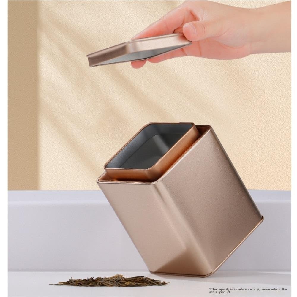 HLTYGWX Barattolo di Zucchero Contenitore per tè Sfuso Barattolo di Latta Quadrato Barattolo sigillato Barattolo Vuoto Set da tè Cinese retrò Confezione Regalo Doppia lattina Set Barattolo di