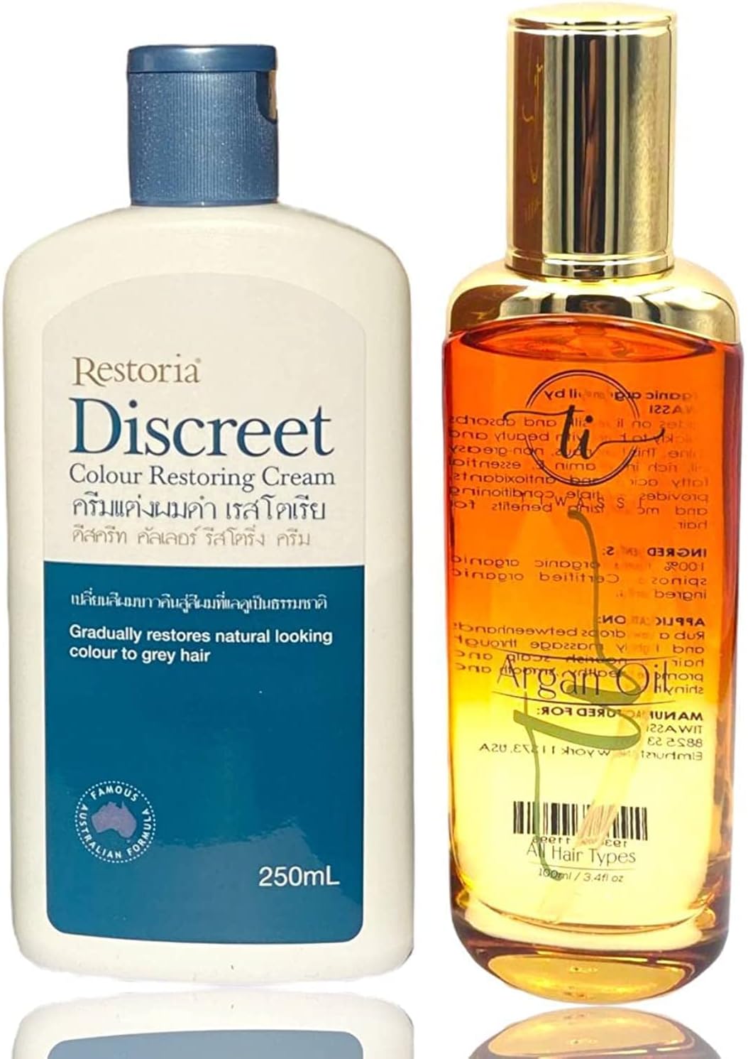 Restoria Discreet Colour Restoring Cream and Lotion, Hair Care 150ml, Reduce Grey Hair - Suitable for Men and Women Color with 1pcs Chinese Knot Gift