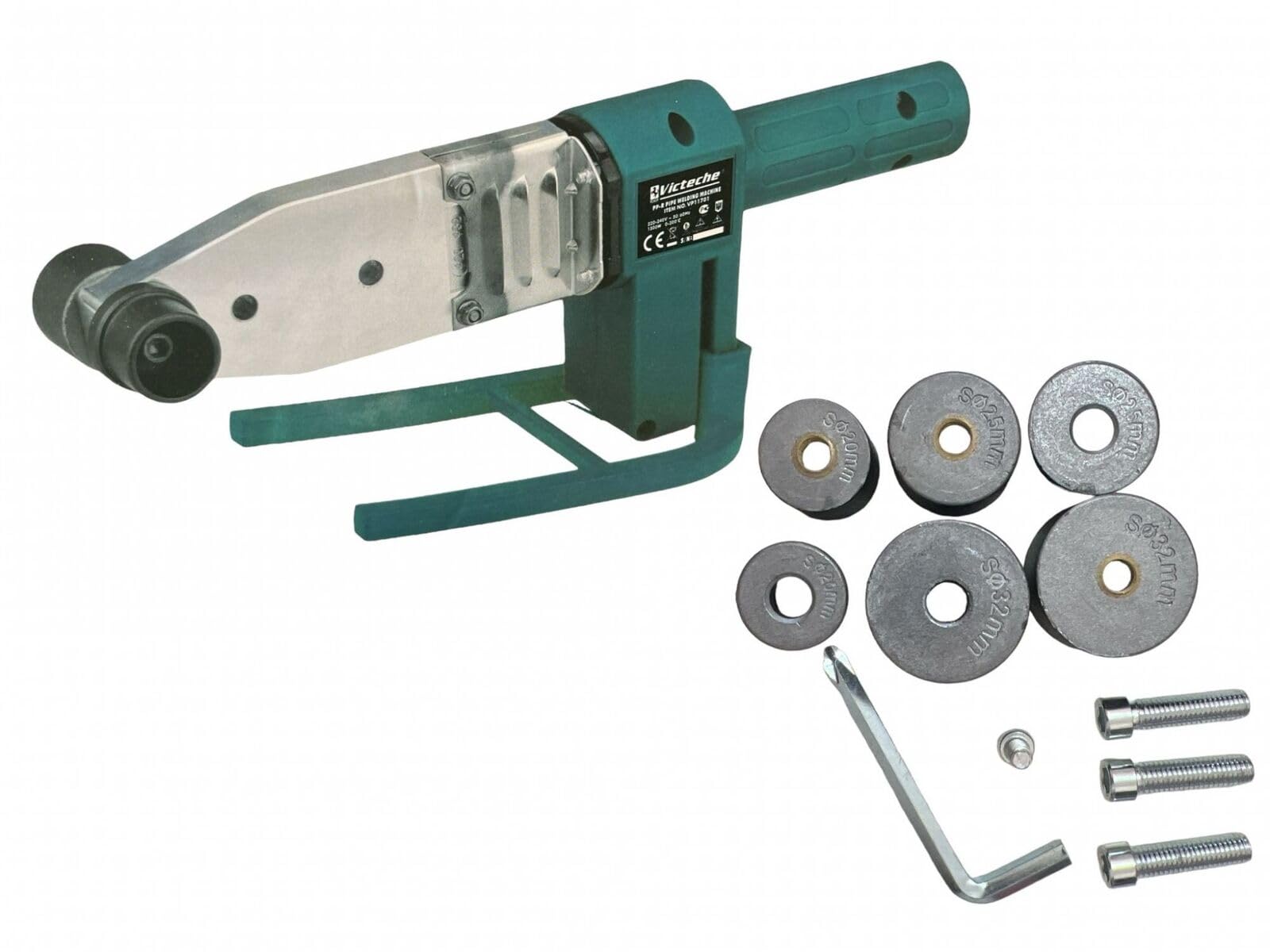 Polifusore Saldatore 1500W per Tubi PVC PP PE | Kit con 6 Matrici (2x20, 2x25, 2x32 mm) | Saldatrice Termica per Impianti Idraulici | Uso Professionale e Fai da Te