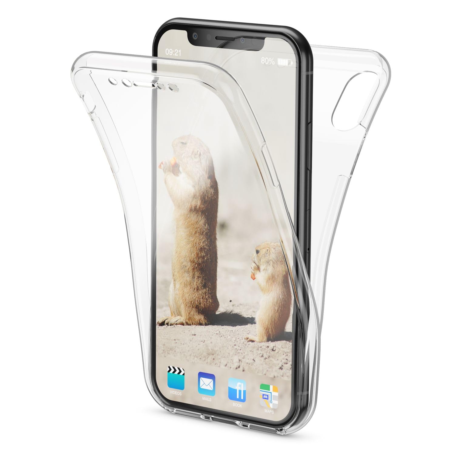 NALIA Custodia 360° Per IPhone 14, Trasparente Anti-giallo, Con Protezione Schermo Integrata E Bumper In Silicone