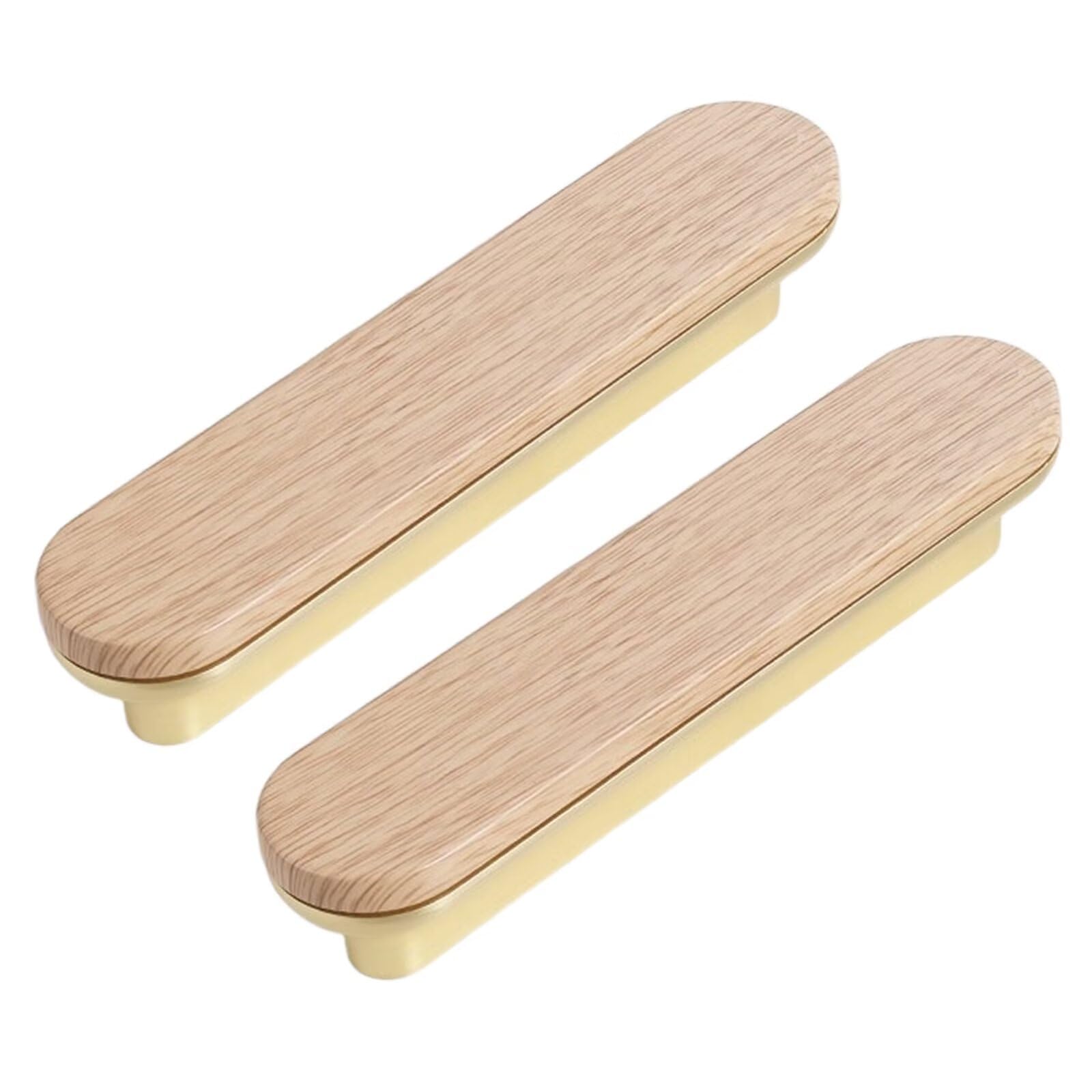 TYYCKJ 2PCS Walnut Wood Drawer Knobs Kitchen Cabinets Pulls Furniture Hardware Handles Dresser Wardrobe Handle Cupboard Door Knob and Pull Home Improvement Decoration, Hole Distance 96mm
