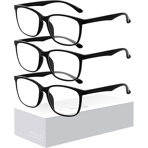 Blue-Light Blocking Glasses for Women Men - 3Pack Computer Reading/Gaming/TV/Phones Glasses Anti Eyestrain & UV Glare