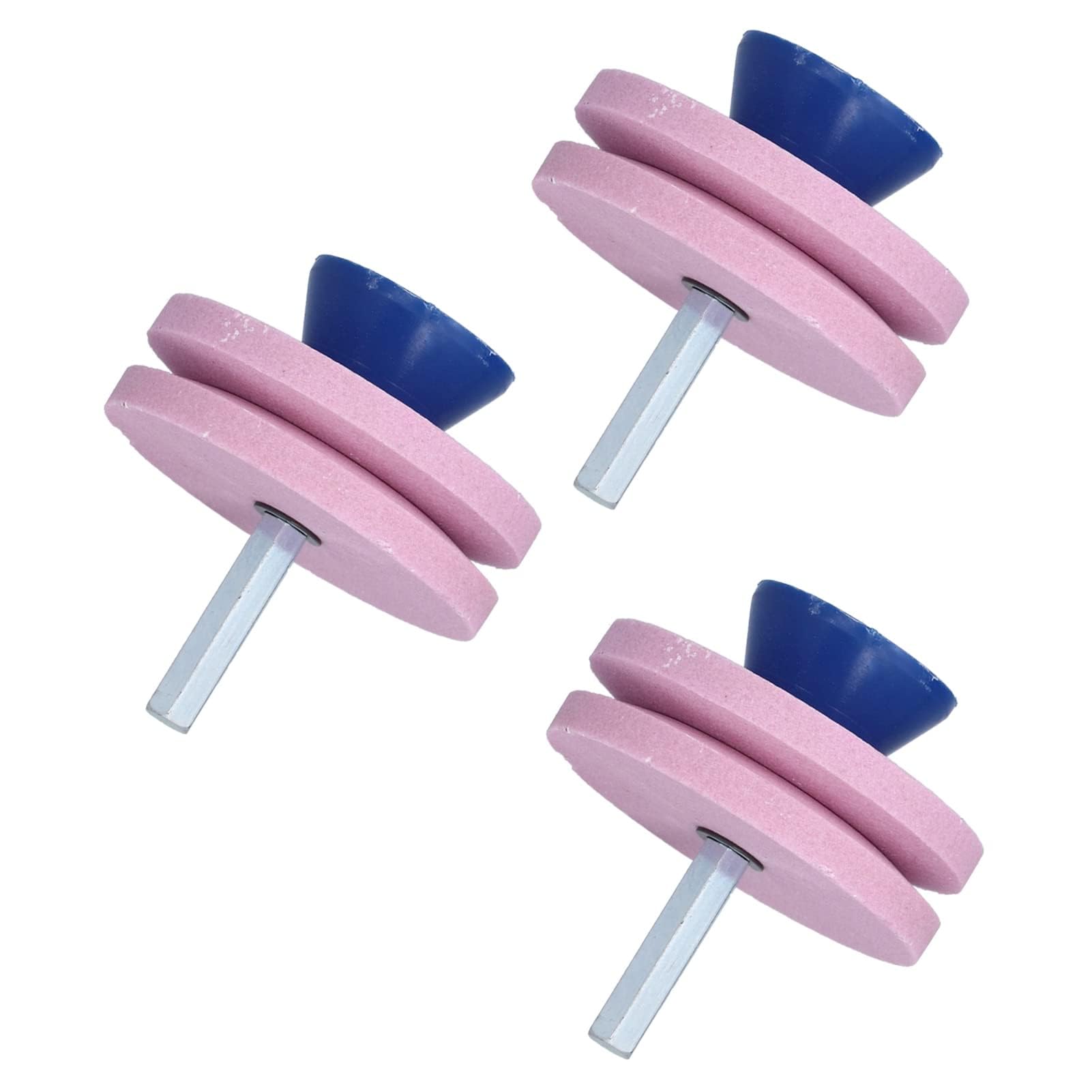 Walfront 3PCs Rasenmäher Messerschärfer für Rasenmäher Schleifscheibe Schärfen Messer Ersatz für Rasenmäher Traktoren Rototillers Bohrklinge(Doppelschicht)