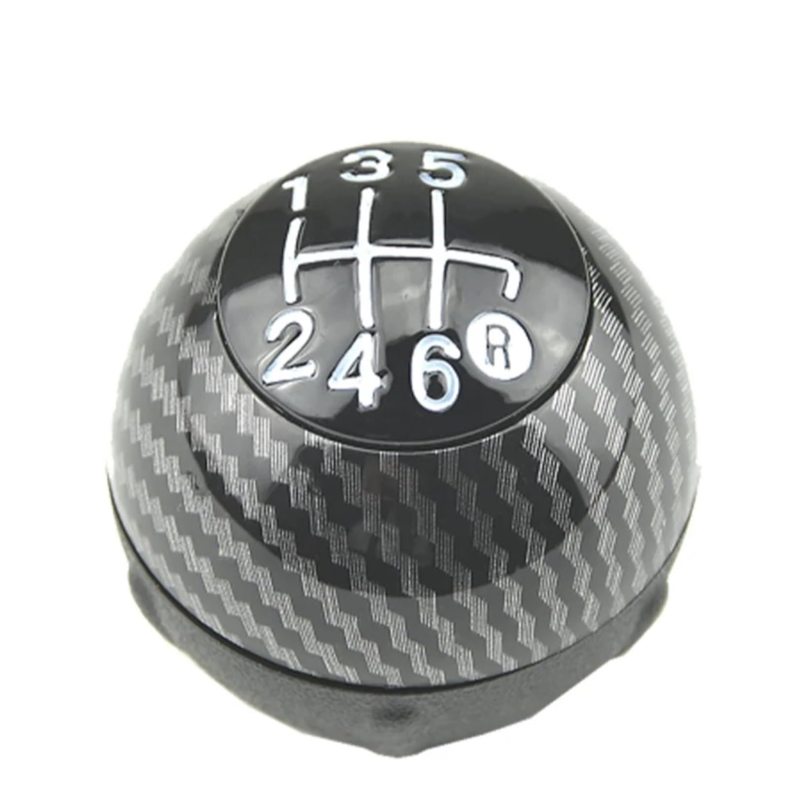 Jsyalmslw 6 Speed Carbon Gear Shifter Knob For Fiat 500 2012-2018 2017-500C 2014-500 Cult Upgrade
