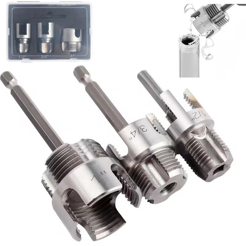 Littimoon Pipe Threading Tool PVC Pipe Threading Cutter Water Pipe Internal External Thread Tapping Tool PVC Pipe Cutter