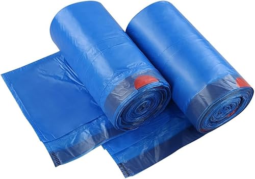 Fiazony Bolsas de basura pequeñas de 1.2 galones, cordón, 200 unidades, color azul