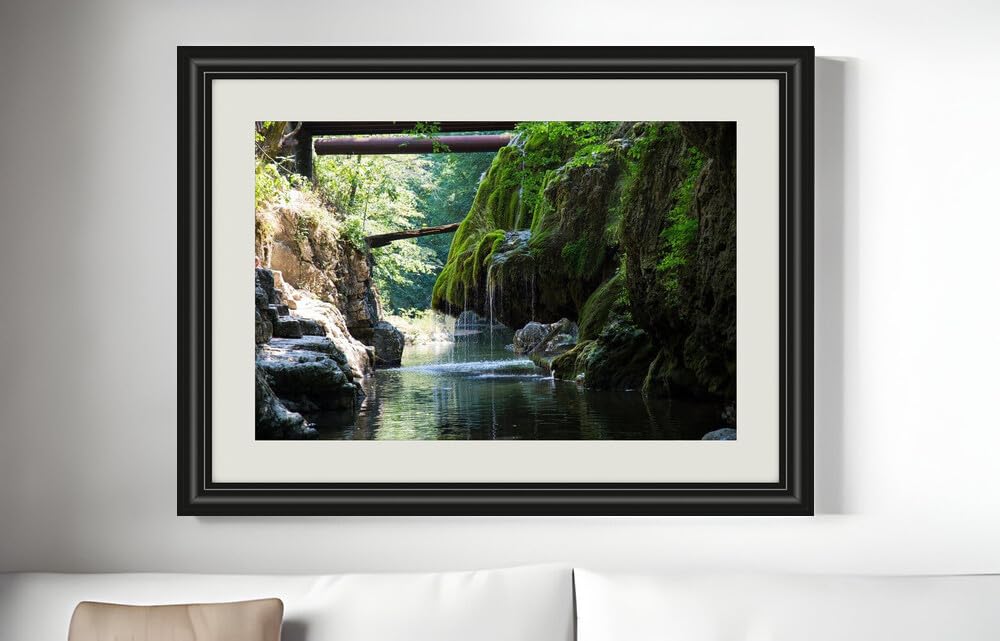 JVERF - JZZF26885 Romania Waterfalls Rivers Cascade Bigar Crag Moss| Self-Adhesive Painting | Frameless