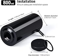 Vista 2 de EVIL ENERGY Tanque de desbordamiento de refrigerante, botella de desbordamiento del radiador 800ml de aluminio universal negro