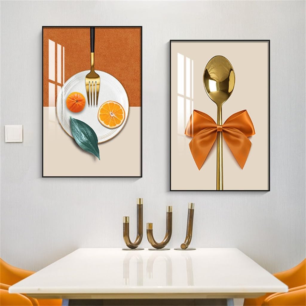 Restaurant Decoration Painting, Dining Table Hanging, Crystal Ceramic Two piece
