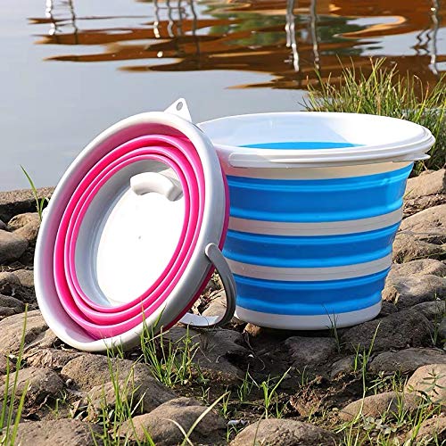 A Unique Product Range Latest 2020 Design Collapsible Foldable Silicone Circle Buckets For Fishing/Car Washing/All Other Home/Garden Activities(Random Color,10L)