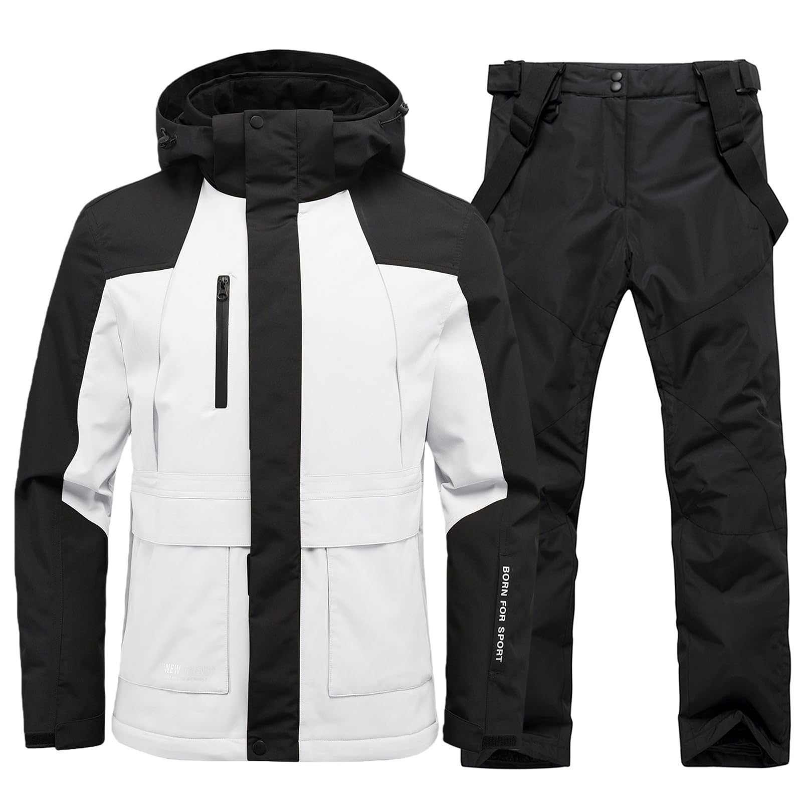 ALSOGO Men's Windproof Waterproof Snowsuit (Jacket and Pants Set)