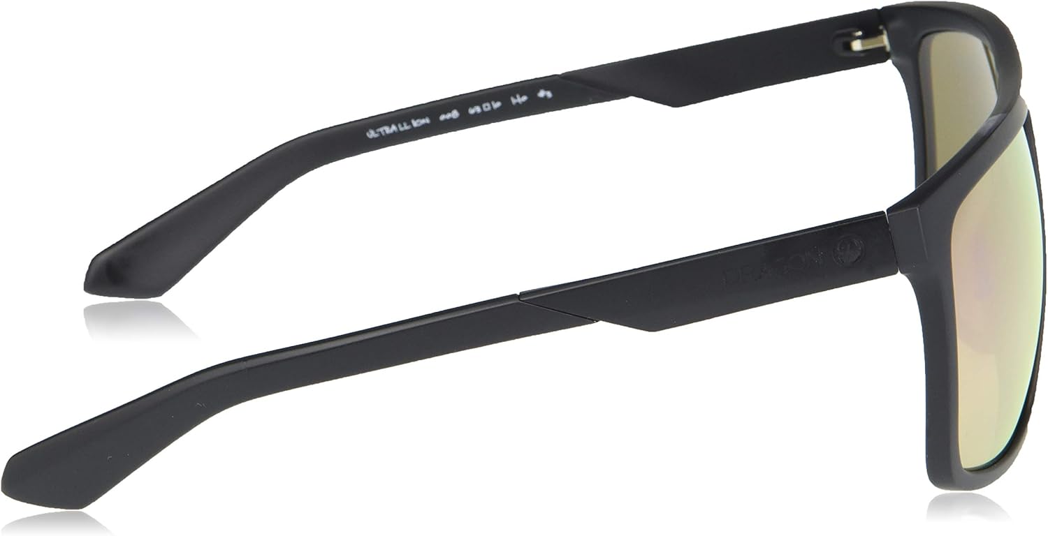 Dragon DR Ultra Square Sunglasses, Matte Black/LL Rose Gold ION, 63-10-140
