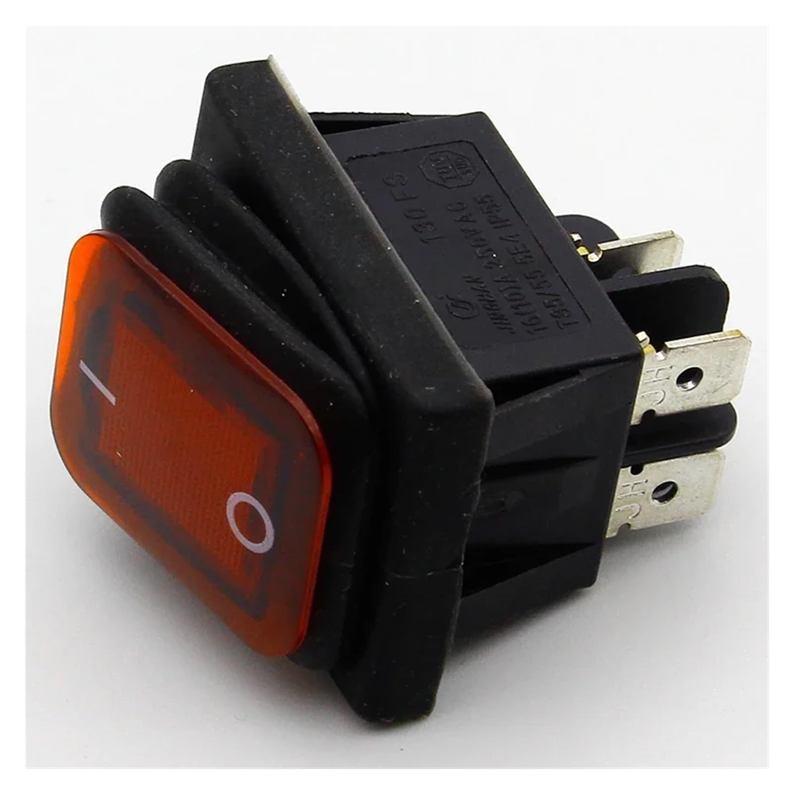 1 interruptor basculante de cierre impermeable rojo IP55 4 pines 2 posiciones AC250V/16A LED iluminado NSIXSURIM