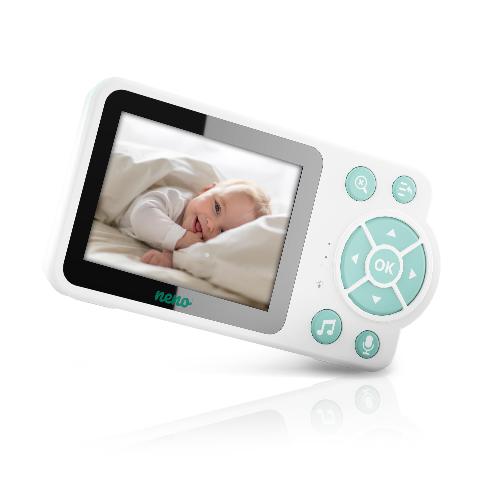 Neno Bambino Baby Monitor - Ecoute-bébé électronique avec récepteur - Mode postérieur - Fonction alarme - Lullases