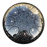 Black Steel Tongue Drum, Handpan Style Percussion Instrument with Pure and Relaxing Sound