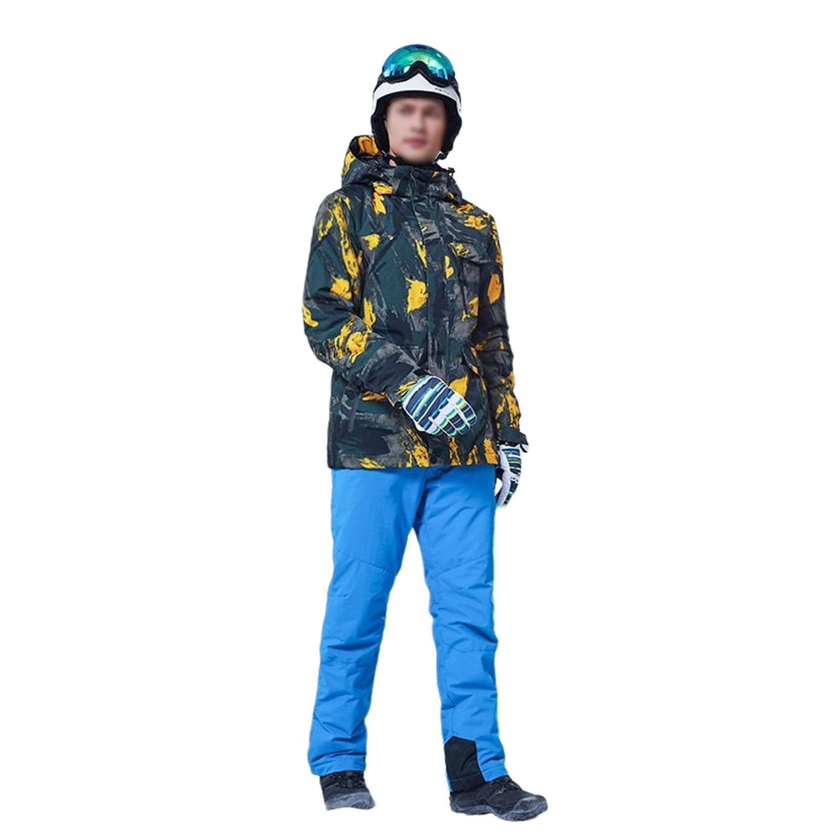 Wygwlg Set Giacca E Pantaloni Con Cappuccio Stampati Colorati Spessi Caldi Invernali Da Uomo, Tute Da Snowboard Impermeabili Impermeabili Isolate Da Uomo, Per Sci, Motoslitta, Escursionismo