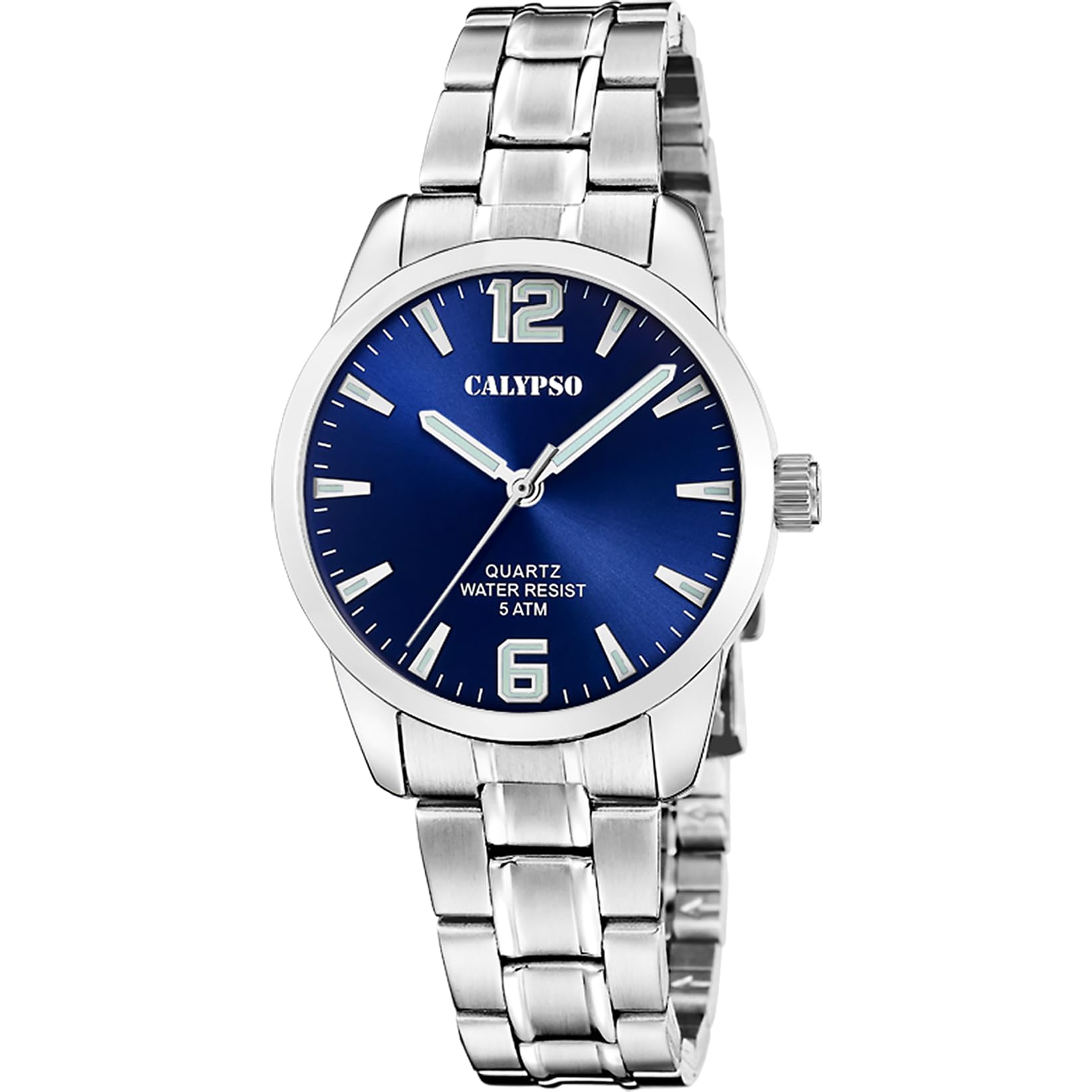 CALYPSO Reloj Mujer Analógico de Acero Inoxidable 316l Plateado | Movimiento de Cuarzo, Cristal Mineral de Alta Resistencia, Resistente al Agua 5 ATM K5867/3, Basic
