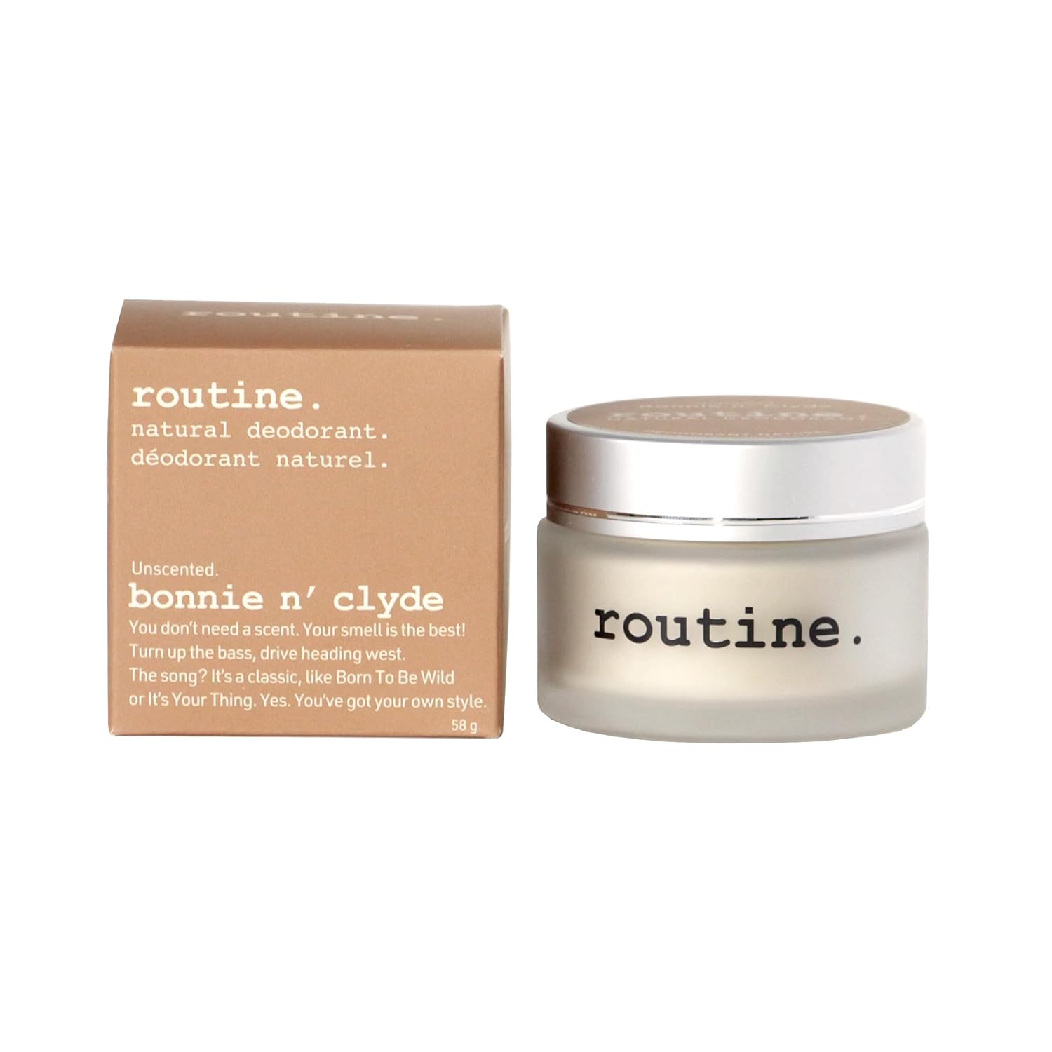 Routine. Natural and Aluminum Free Deodorant (2 Fluid Oz.) for Women and Men | Bonnie n Clyde Jar | Unscented (Cream Jar Formula) - Image 2