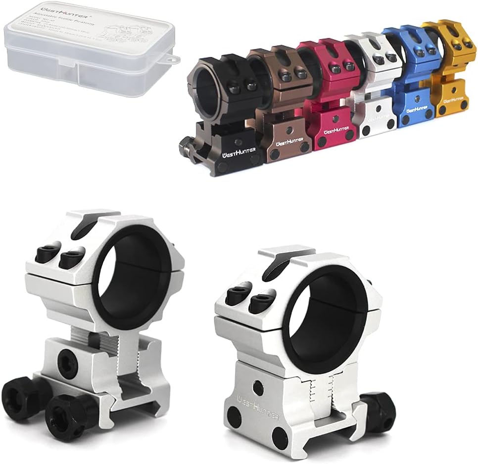 WestHunter Optics Adjustable Height Dovetail Scope Rings, 1 Inch 30 mm Tactical Precision Scope Mount | Black : Sports & Outdoors