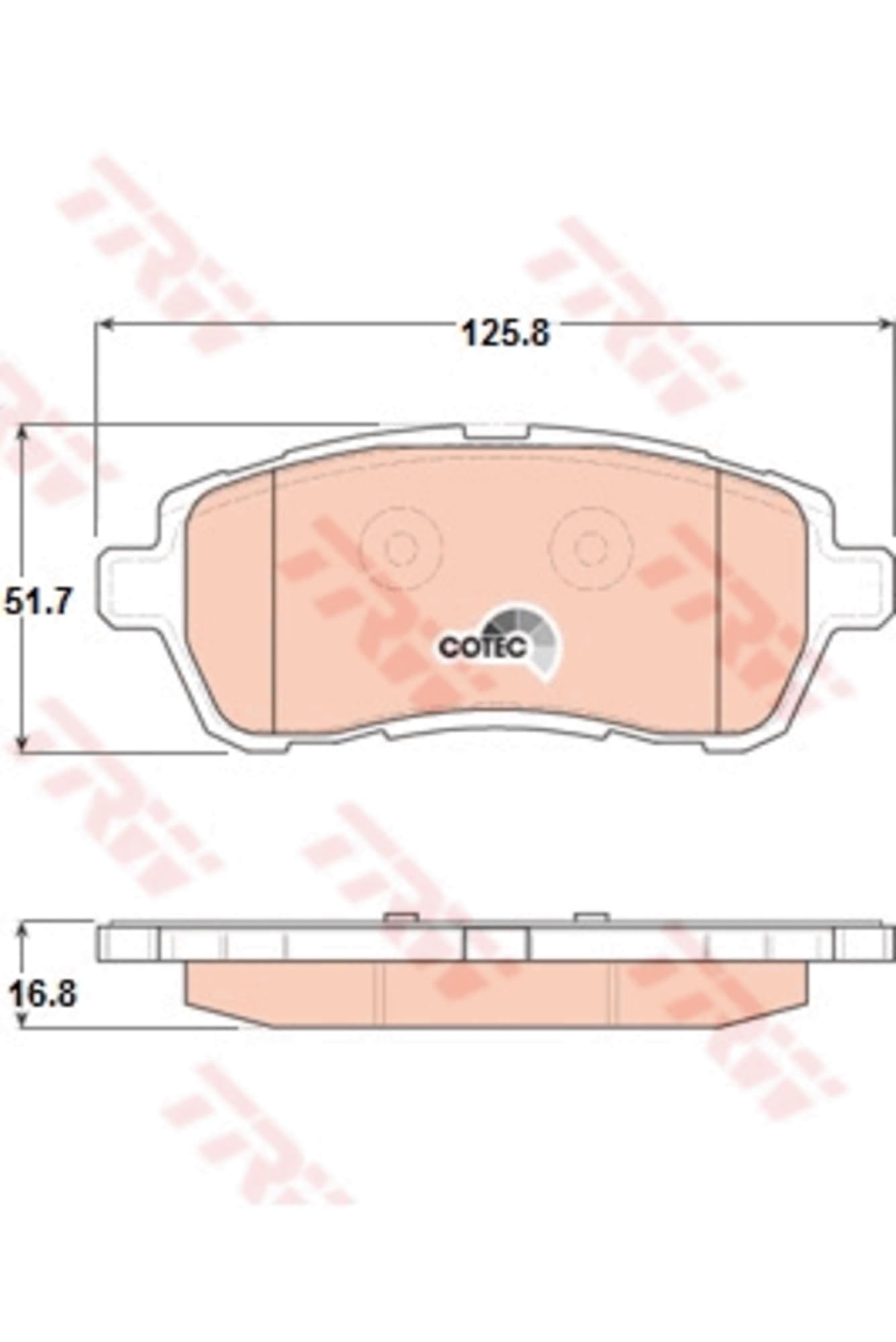 TRW Fren Balatası Ön Ford Fiesta VI 1.0 12, 1.25-1.4 08, Ti 08, 1.4 TDCI 09, 1.5 12, VI Van 1.25 09, 1.4, 1.5 GDB1893