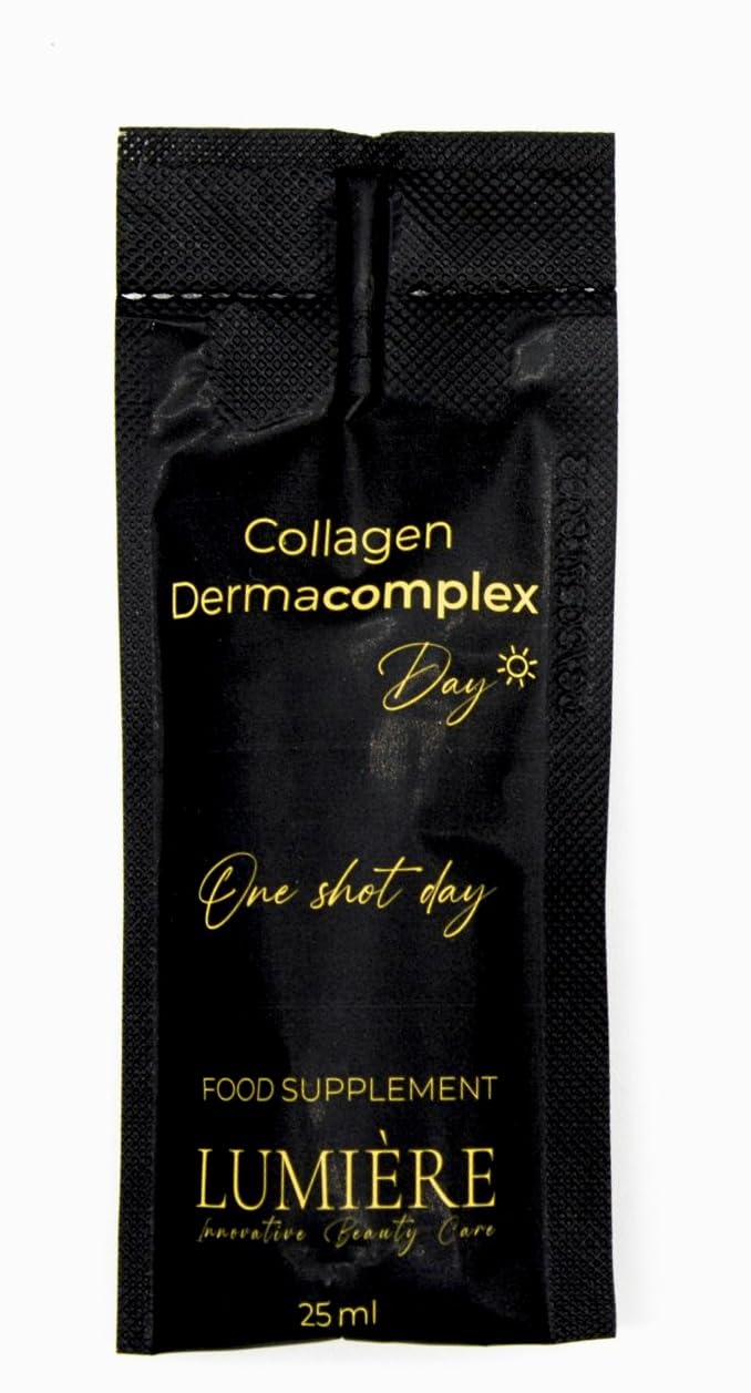 LUMIÈRE INNOVATIVE BEAUTY CARE Collagen Dermacomplex | Collagene Marino Idrolizzato Acido Ialuronico Niacinamide | Integratore Anti-Età Rughe Elasticità e Idratazione Pelle | 15 Bustine