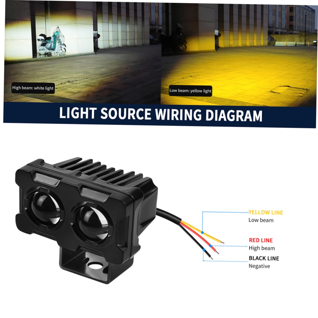 Faros LED Doble Luz Motocicletas y Coches Impermeables Reemplazo Duradero para Atv y Vehículos Off Road